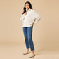 Cable Knit Marshmallow Funnel Neck Double Zip Jacket by Softies in Almond