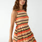 Summer Crochet Mini Dress by Sanctuary in Citrus Stripe