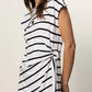 Side Tie T-Shirt Dress by Sanctuary in White/Black Stripe