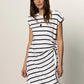 Side Tie T-Shirt Dress by Sanctuary in White/Black Stripe