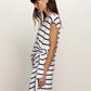 Side Tie T-Shirt Dress by Sanctuary in White/Black Stripe