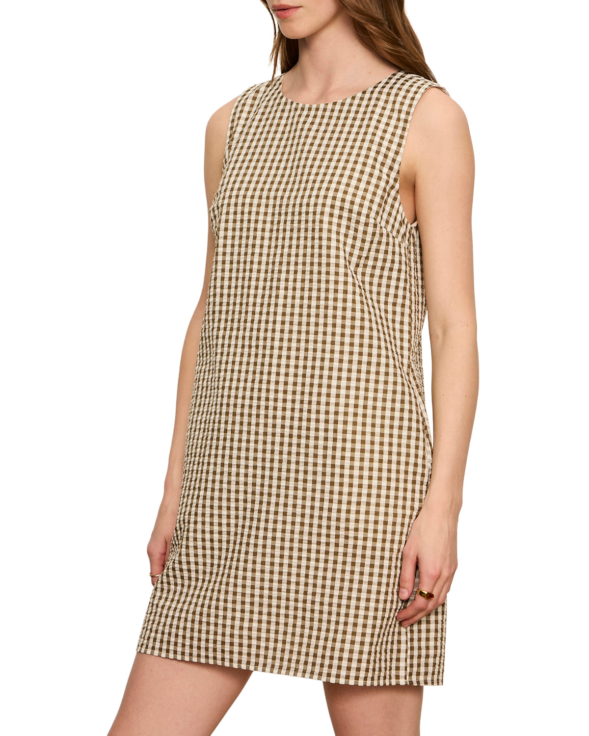 Way to be Gingham Shift Dress by Sanctuary in Timber/Collagen Gingham