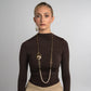 Mire Chanel Necklace by Kalliope Jewelry in Amethyst Crystal / Creamrose Light Pearl