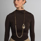 Mire Chanel Necklace by Kalliope Jewelry in Amethyst Crystal / Creamrose Light Pearl