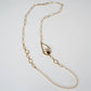 Mire Chanel Necklace by Kalliope Jewelry in Amethyst Crystal / Creamrose Light Pearl