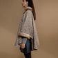 Chambord Faux Fur Collar/Sleeves Poncho by Maison Lurex in Cream