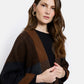 Chinon Open Poncho by Maison Lurex in Brown/Black