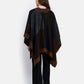 Chinon Open Poncho by Maison Lurex in Brown/Black