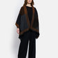 Chantilly Open Poncho by Maison Lurex in Grey/Brown