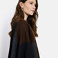 Chantilly Open Poncho by Maison Lurex in Grey/Brown