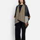 Chantilly Open Poncho by Maison Lurex in Grey/Brown