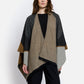Chantilly Open Poncho by Maison Lurex in Grey/Brown