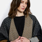 Chantilly Open Poncho by Maison Lurex in Grey/Brown