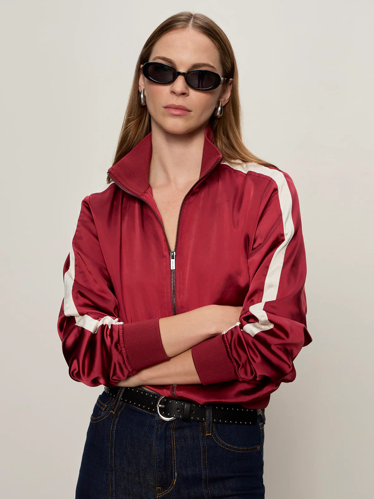 Satin track Jacket by Sanctuary in Crimson