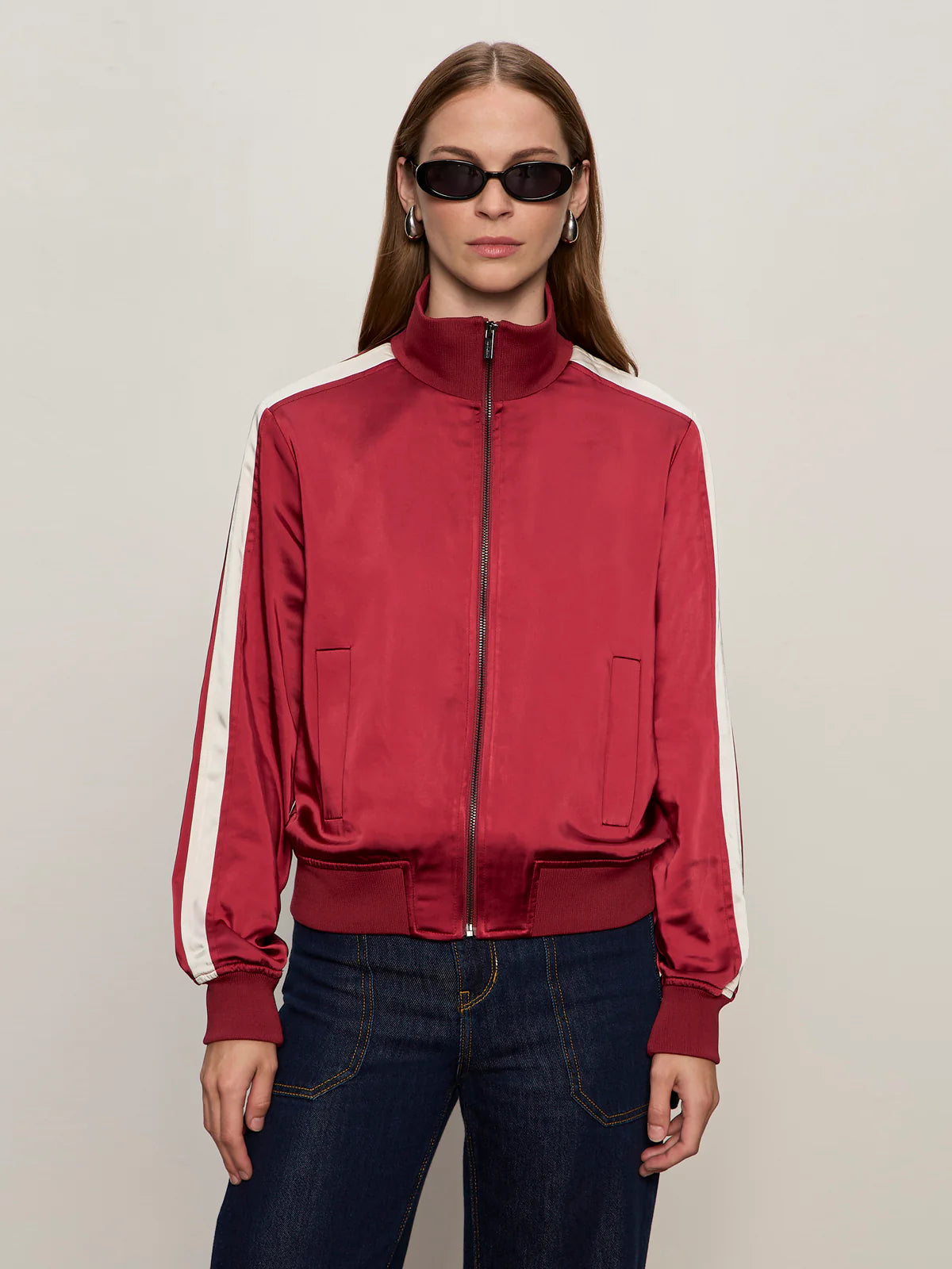 Satin track Jacket by Sanctuary in Crimson