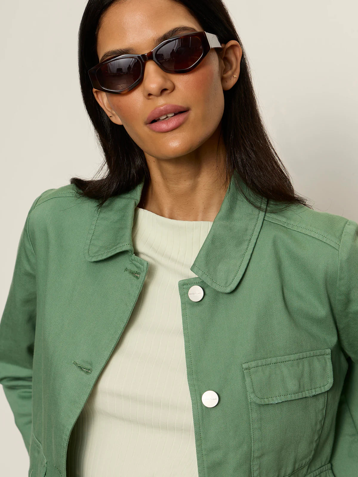 Crop Chore Jacket by Sanctuary in Green Juice