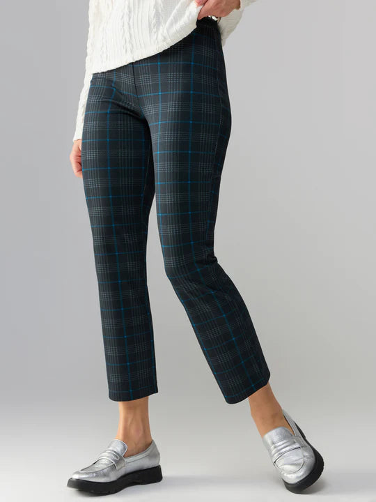 Carnaby Kick Crop Semi High Rise Legging by Sanctuary in Blue Moon Plaid