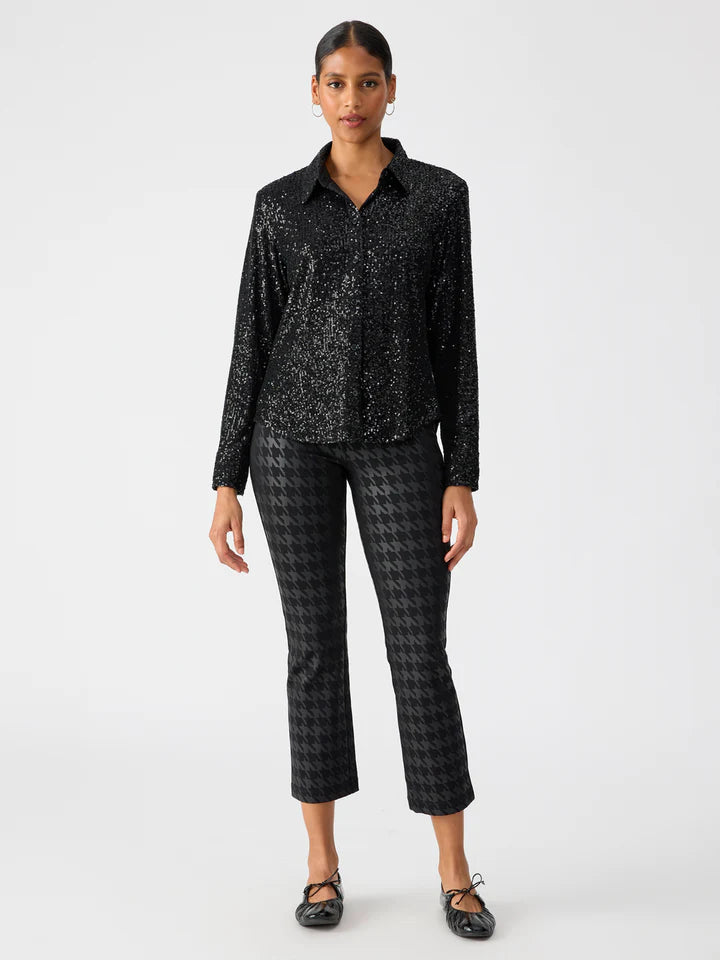 Carnaby Kick Crop Semi High Rise Legging by Sanctuary in Exploded Houndstooth