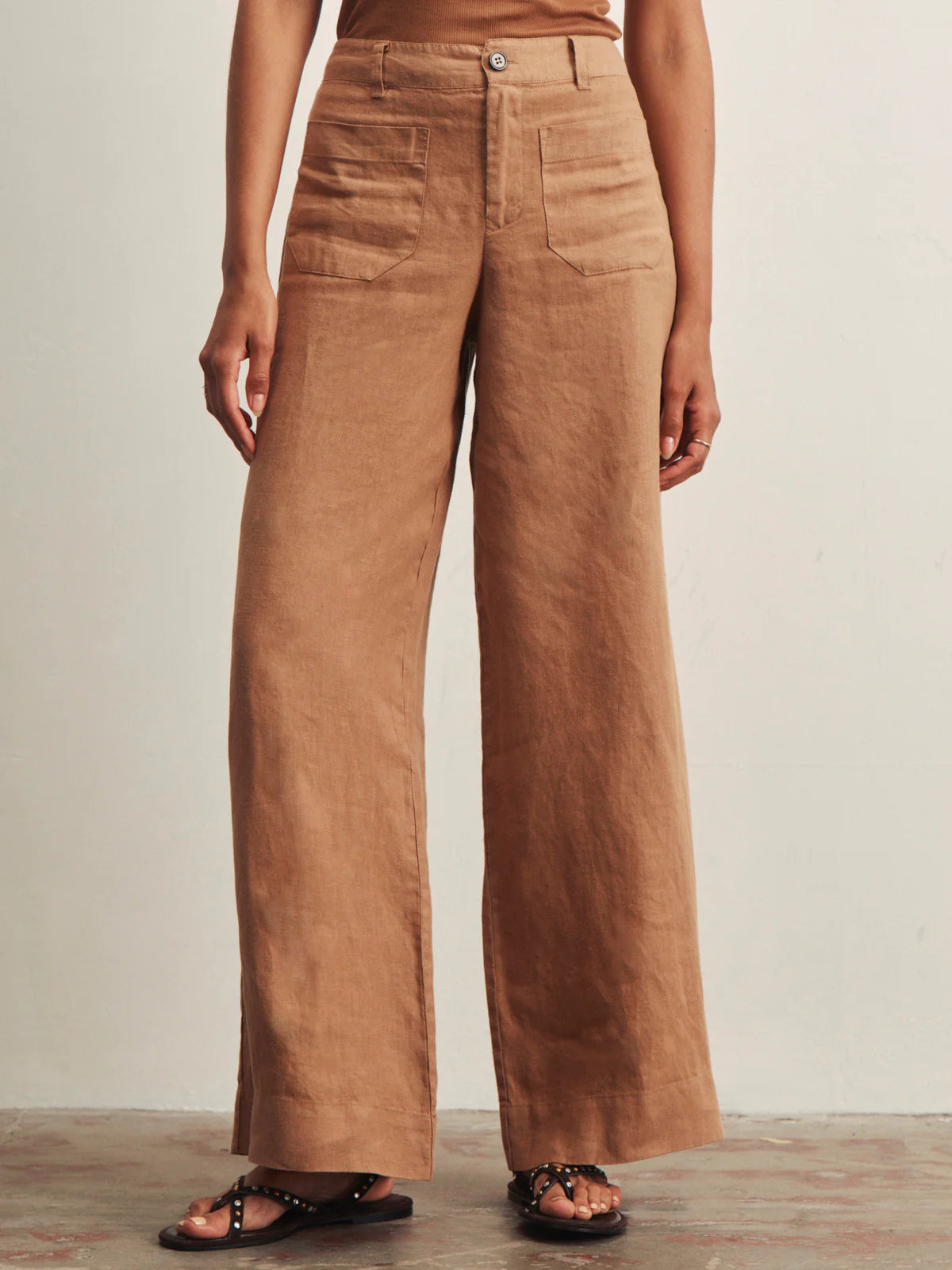 The Linen Marine Wide Leg by Sanctuary in Toasted Coconut