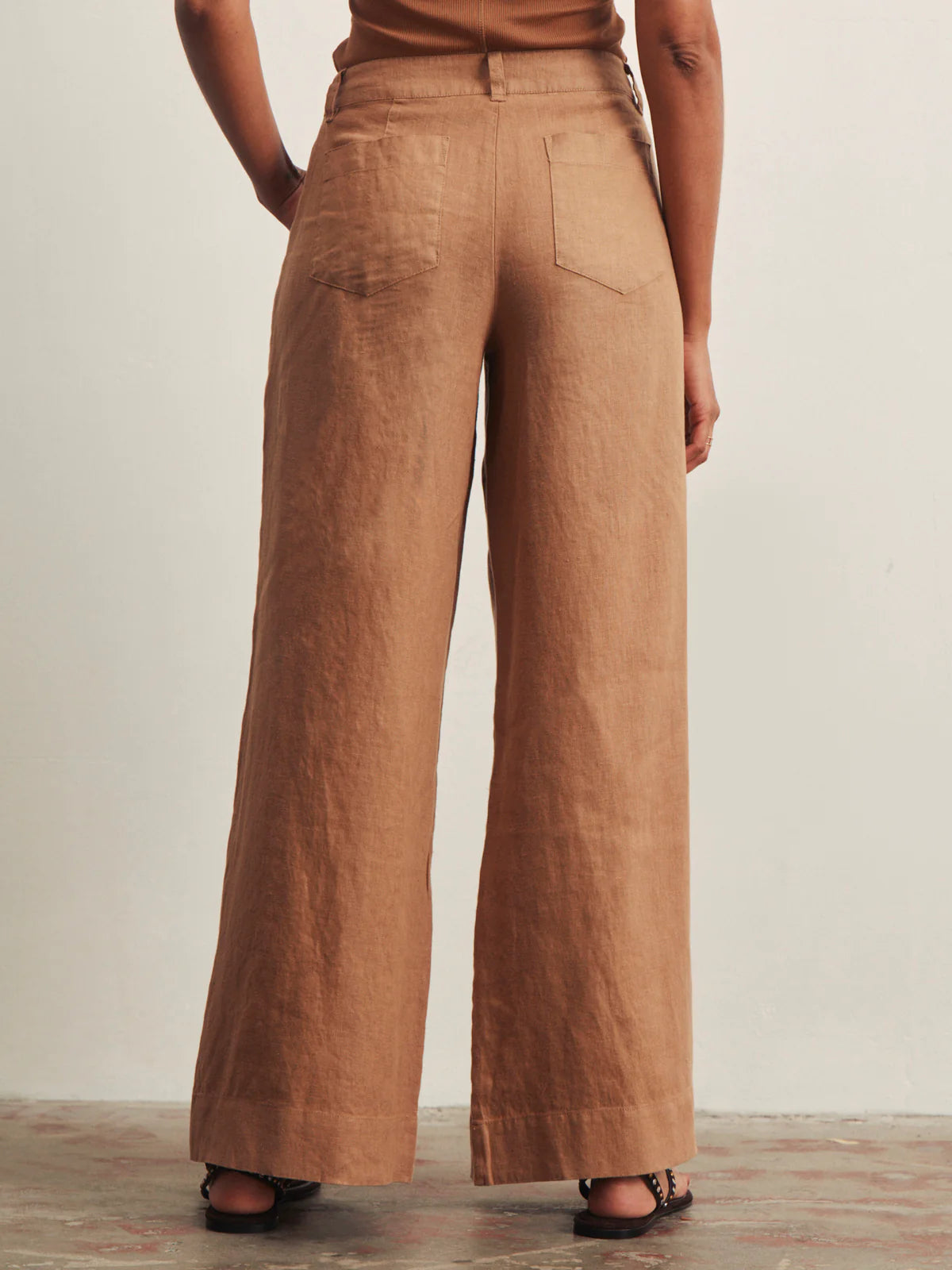 The Linen Marine Wide Leg by Sanctuary in Toasted Coconut