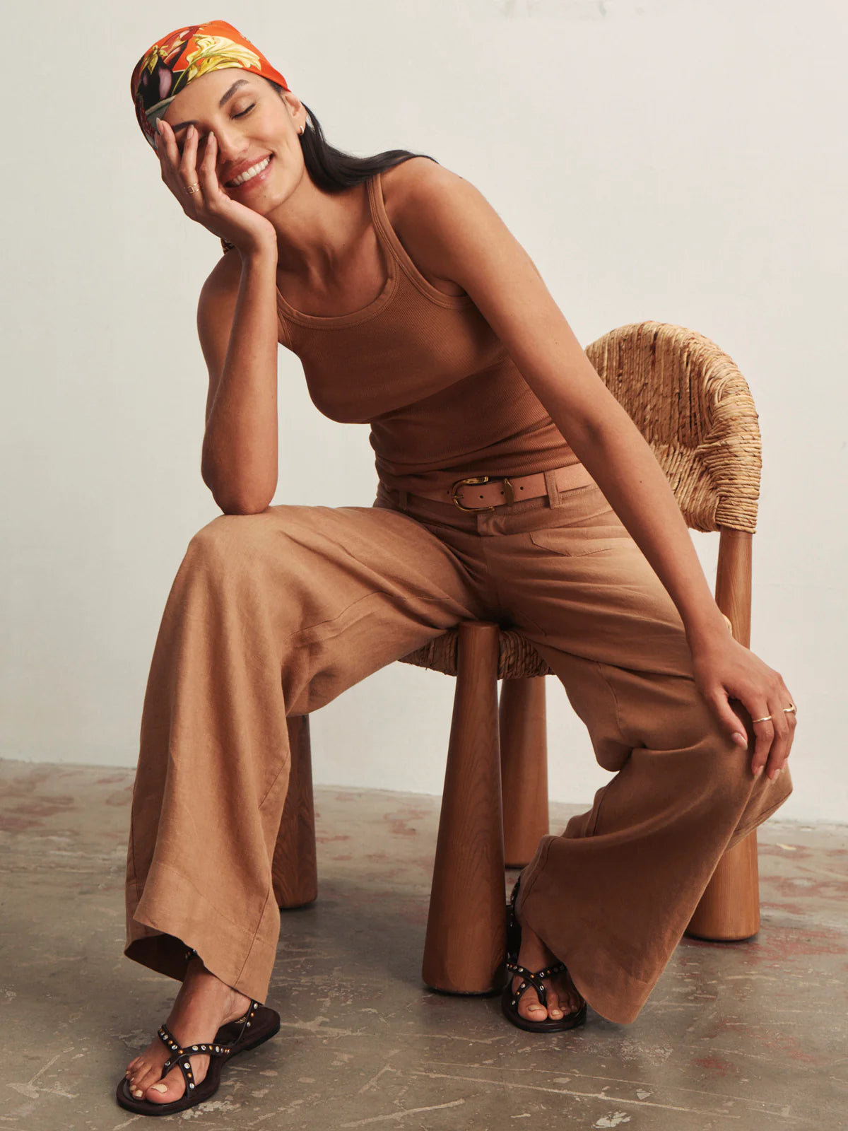 The Linen Marine Wide Leg by Sanctuary in Toasted Coconut