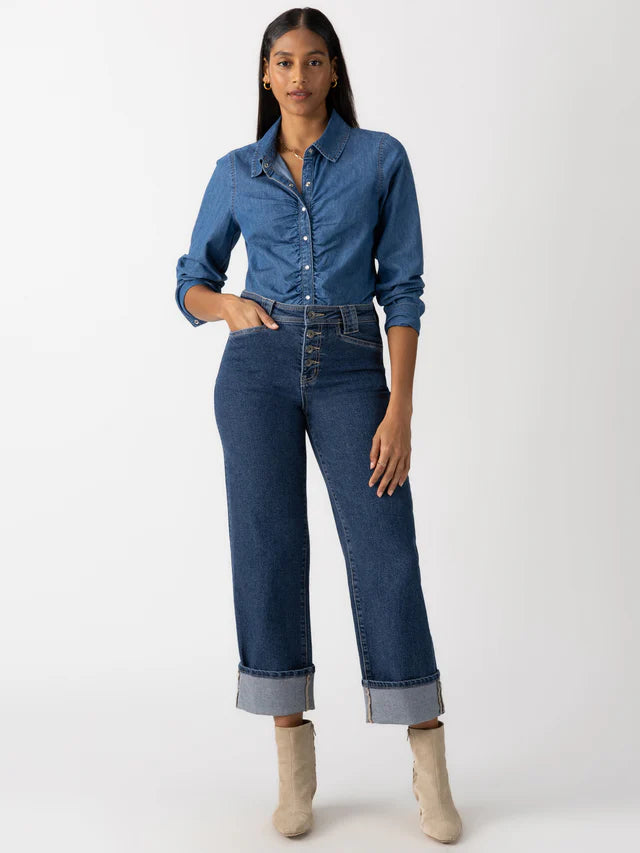 Luna Cuffed Denim Pant by Sanctuary in Solstice