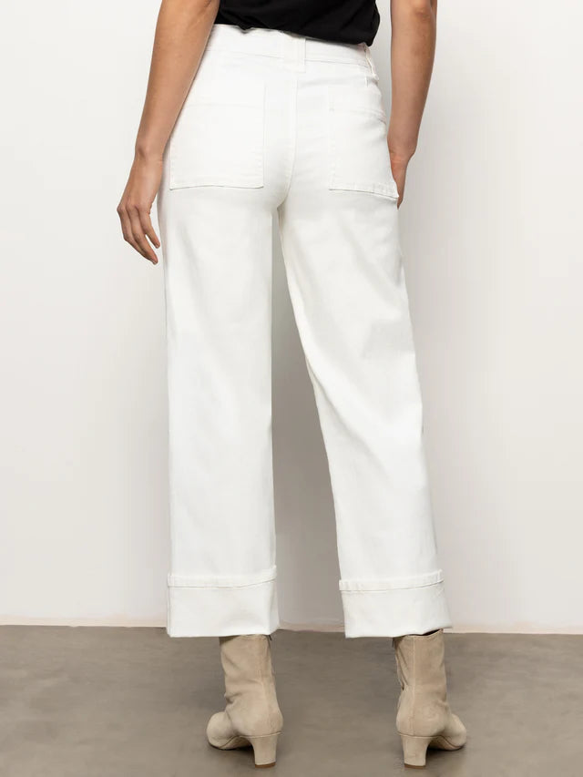 Luna Cuffed Denim Pant by Sanctuary in Bleached White