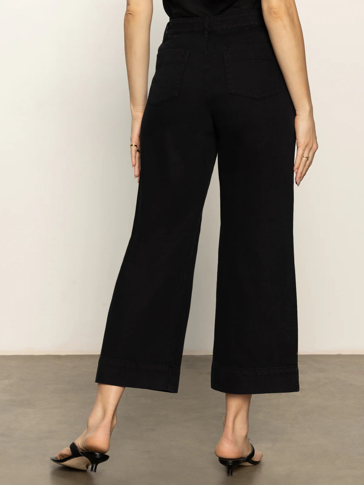 Soft Marine Wide Leg Crop Pant by Sanctuary in Black