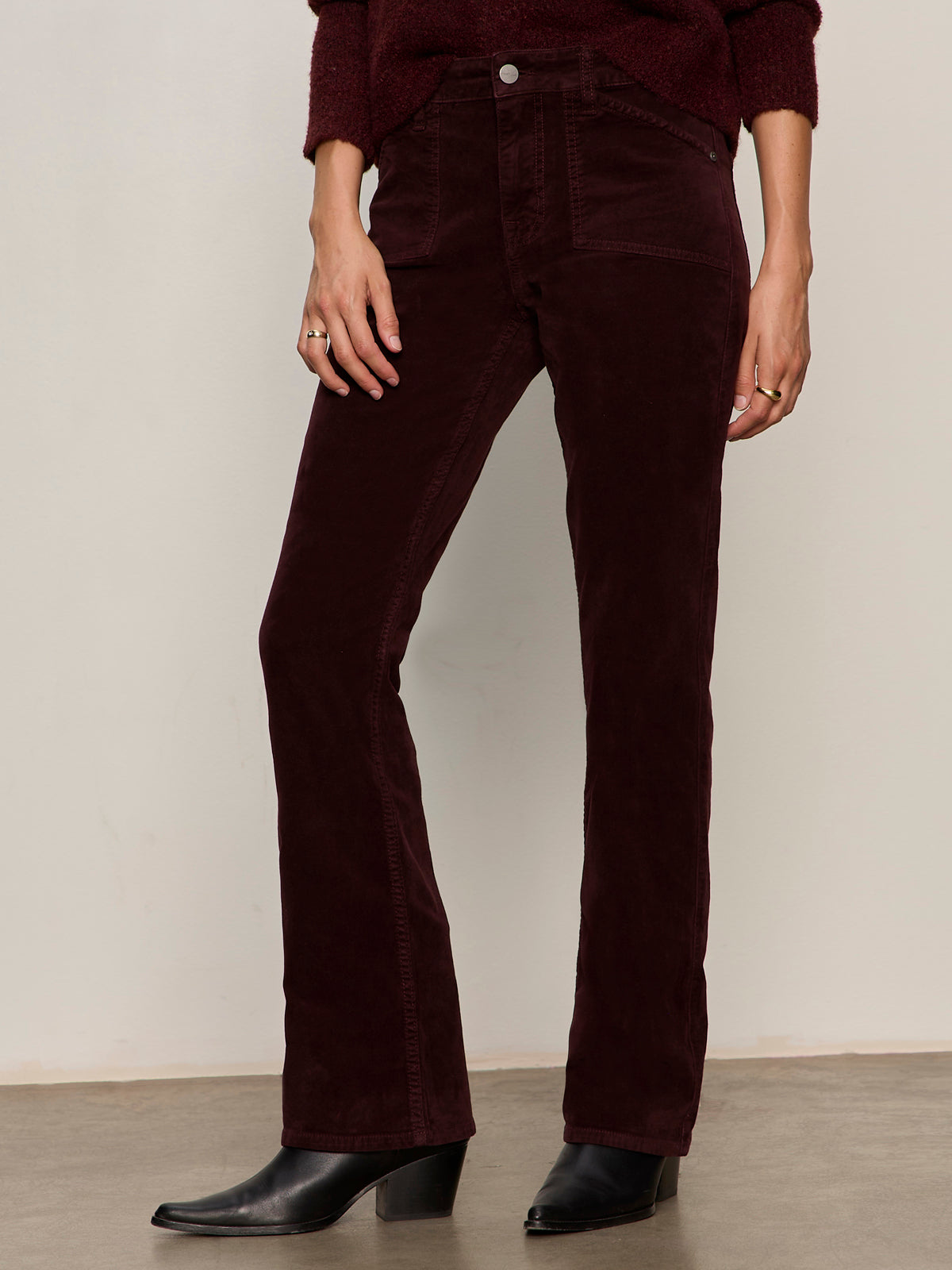 Velveteen Brook Bootcut by Sanctuary in Dark Crimson