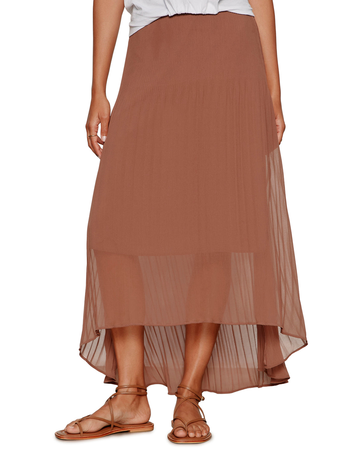 Meant To Be Pleated Midi Skirt by Sanctuary in Mud Bath