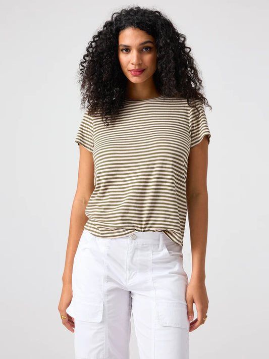 The Perfect Tee by Sanctuary in Burnt Olive Stripe
