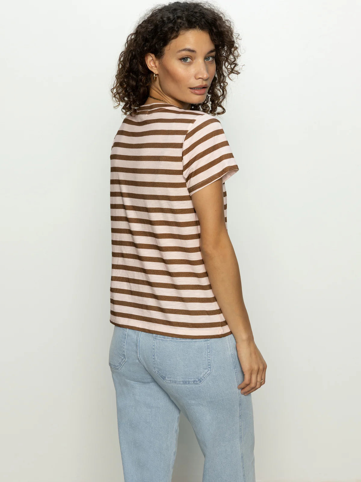 The Perfect Tee by Sanctuary in Earth Pink/Sepia Stripe