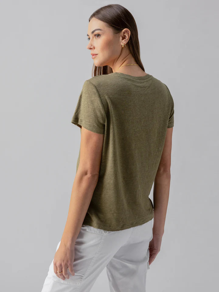 Linen Perfect Tee by Sanctuary in Burnt Olive