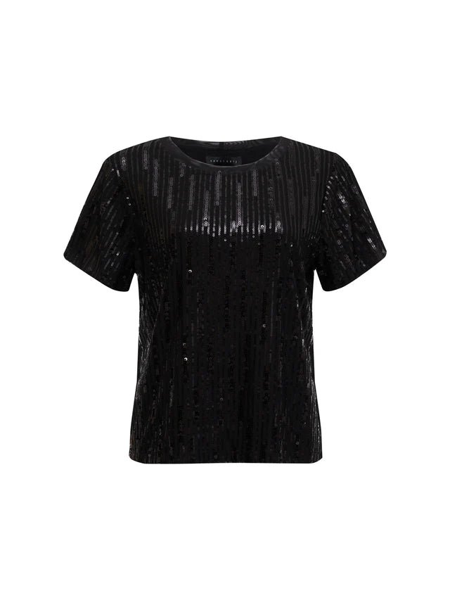 Sequin Perfect Tee by Sanctuary in Black