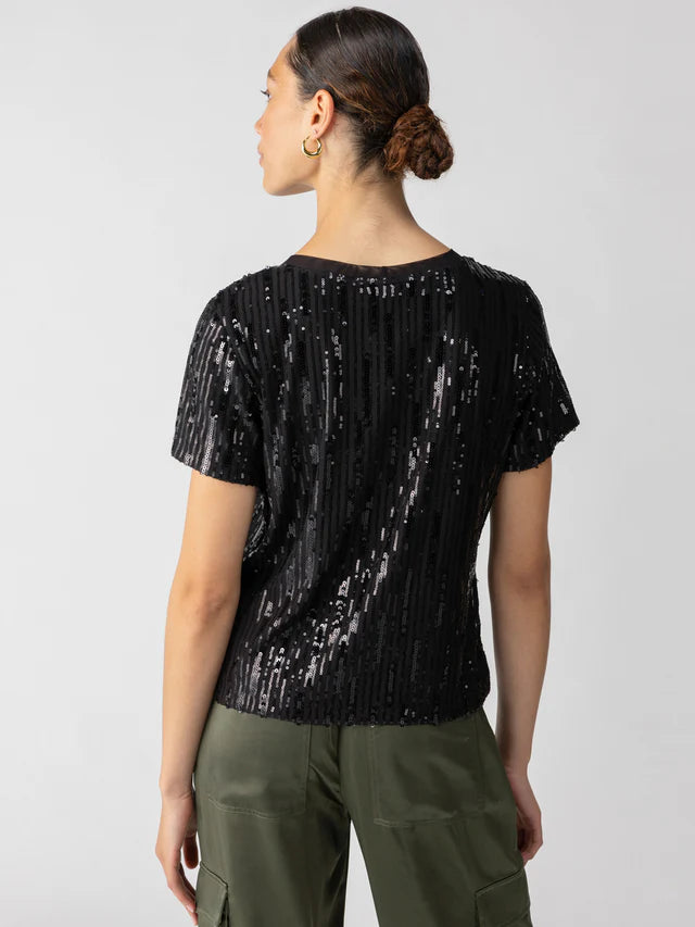 Sequin Perfect Tee by Sanctuary in Black