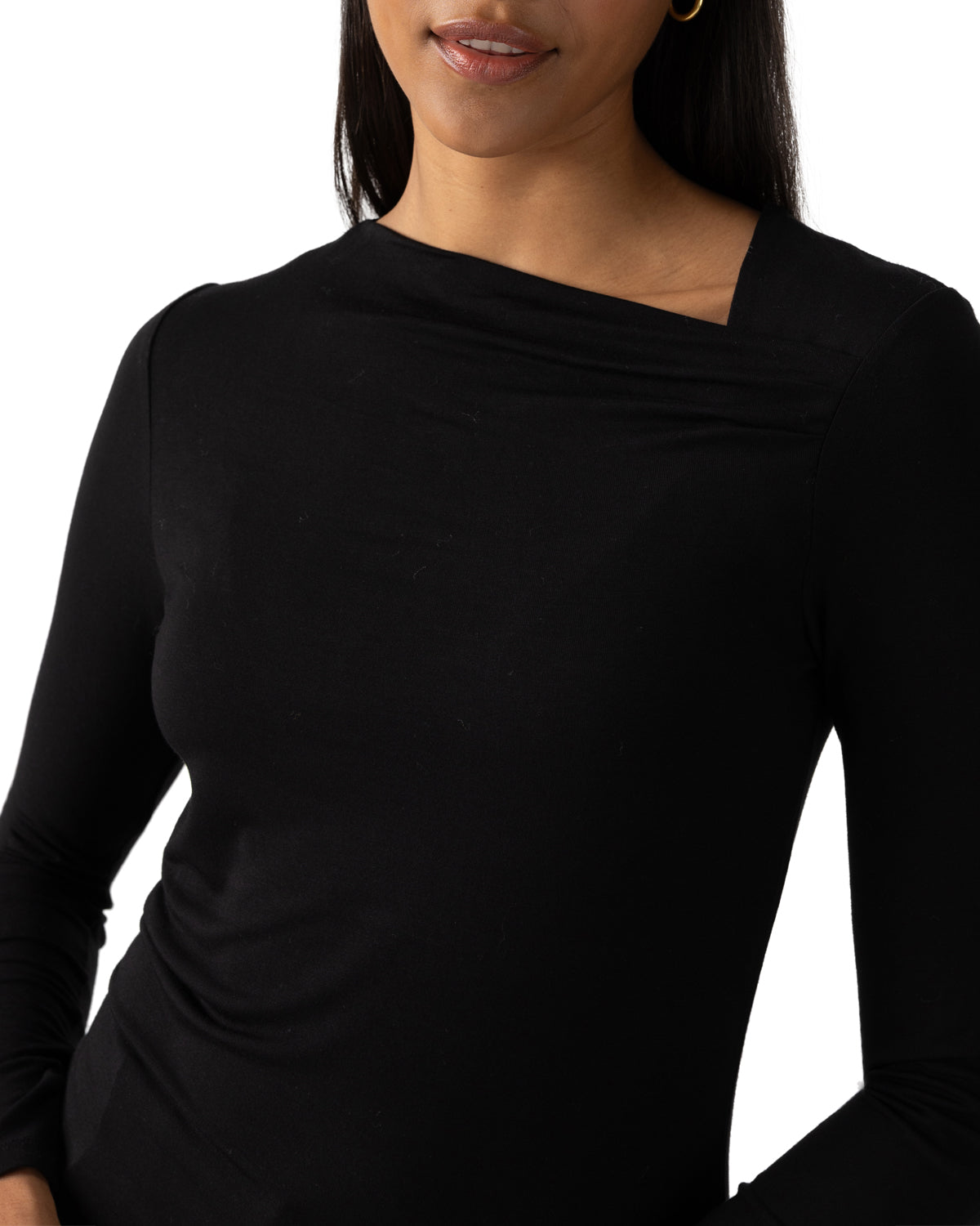 Asymmetrical Neck Top by Sanctuary in Black