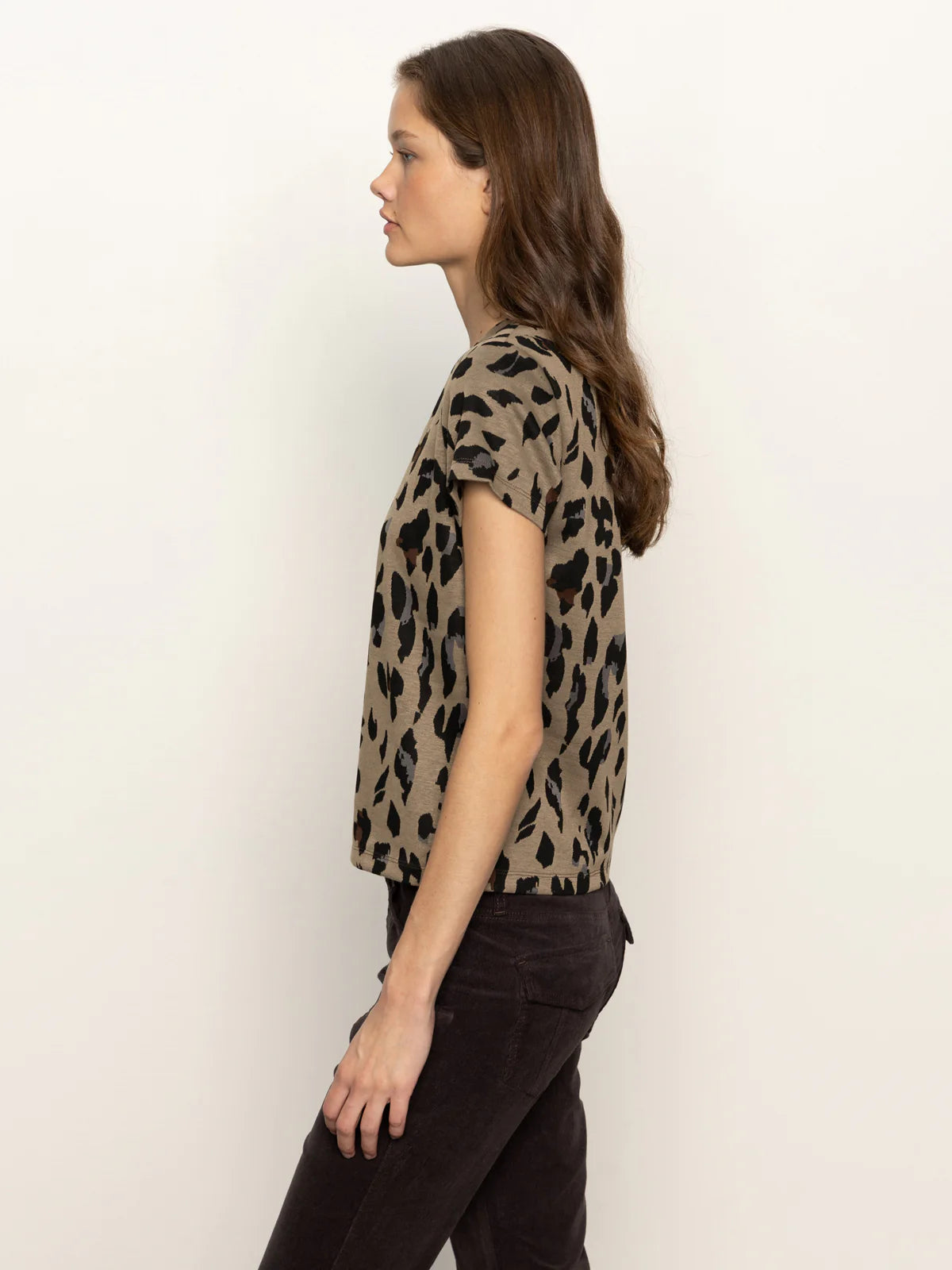 Double Knit Perfect Tee by Sanctuary in Winter Leopard