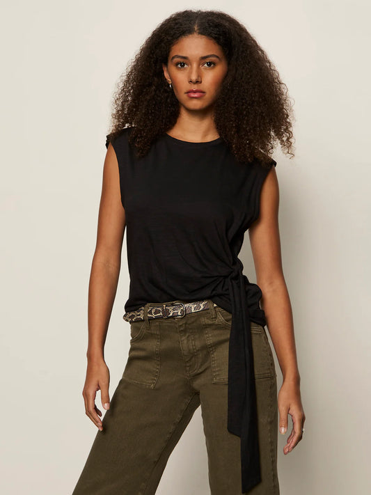 Side Tie Muscle Tee by Sanctuary in Black