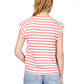 Relaxed Cap Sleeve Tee by Sanctuary in Cayenne/White Stripe