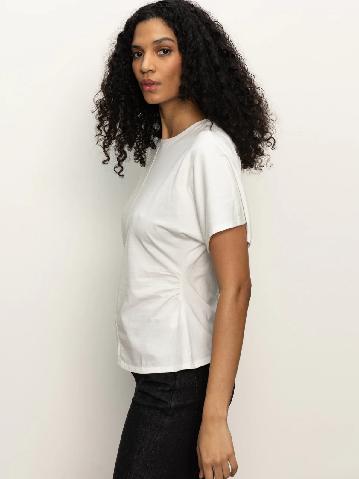 Shirred Waist Dolman tee by Sanctuary in White