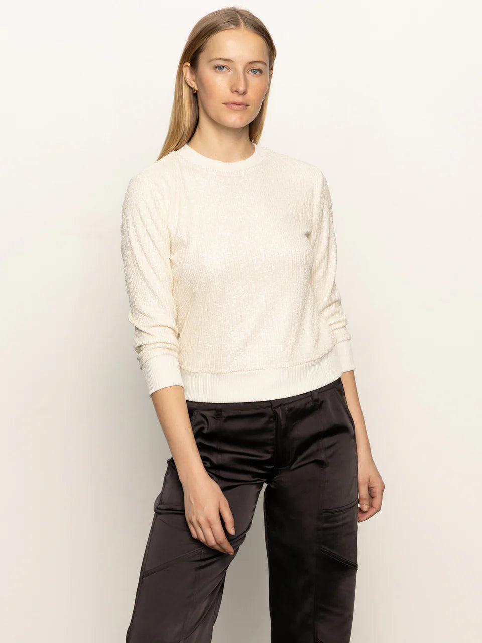 Sparkle Together Sweater Top by Sanctuary in Chalk