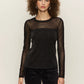 Sparkle Mesh Crew Tee by Sanctuary in Black