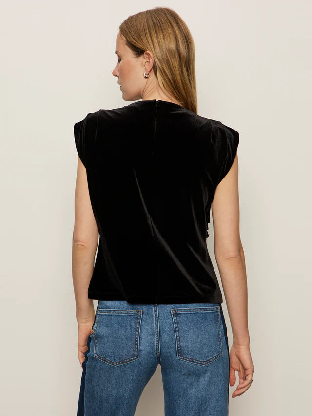 Pleated Sleeveless Top by Sanctuary in Black Velvet