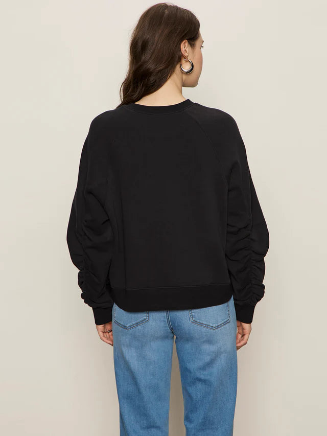Shirred Sleeve Sweatshirt by Sanctuary in Black