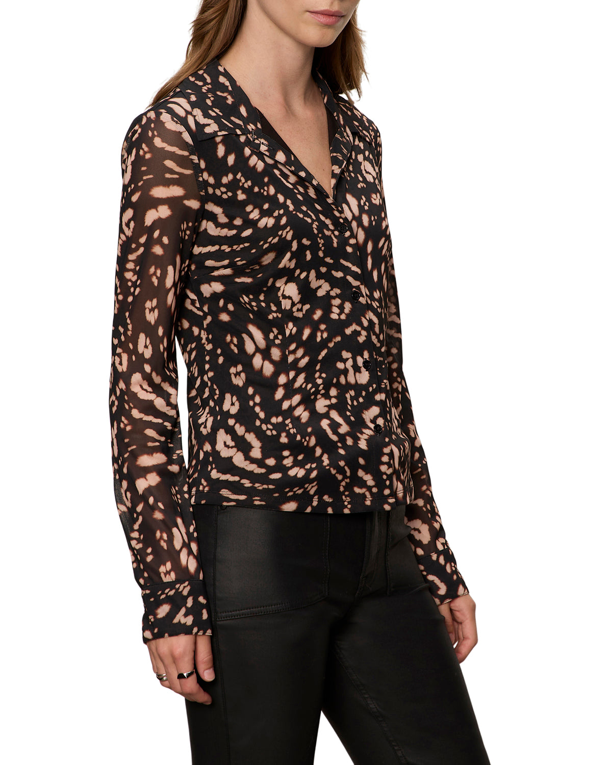 Fitted Mesh Button Down by Sanctuary in Nocturnal