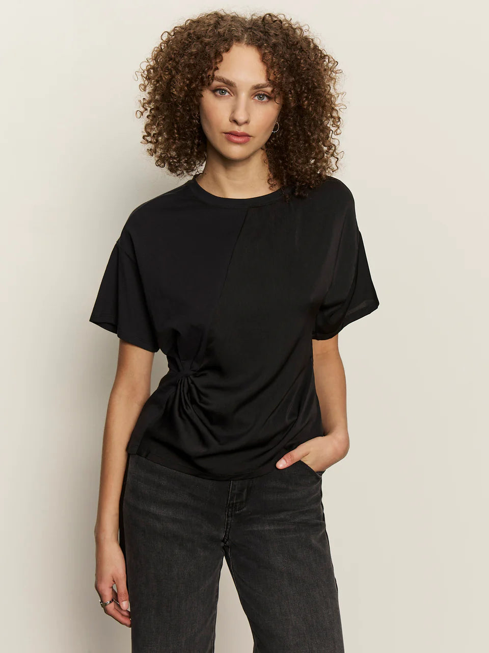 Satin Mix Tee by Sanctuary in Black