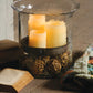Giant glass candle cylinder with rustic insert by Kalalou