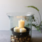 Giant glass candle cylinder with rustic insert by Kalalou