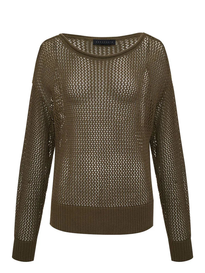 Open Knit Sweater by Sanctuary in Burnt Olive