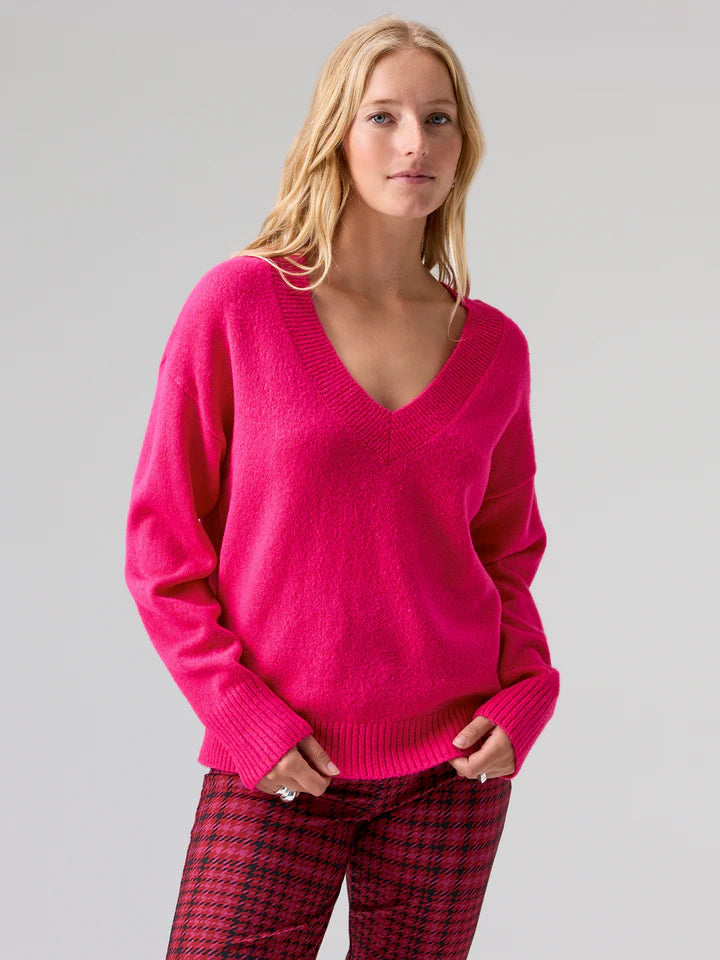 Easy Breezy V-Neck Pullover Sweater by Sanctuary in Pink